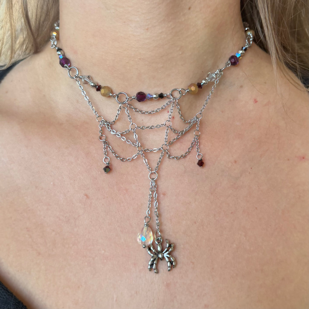 Spider Web Choker Necklace