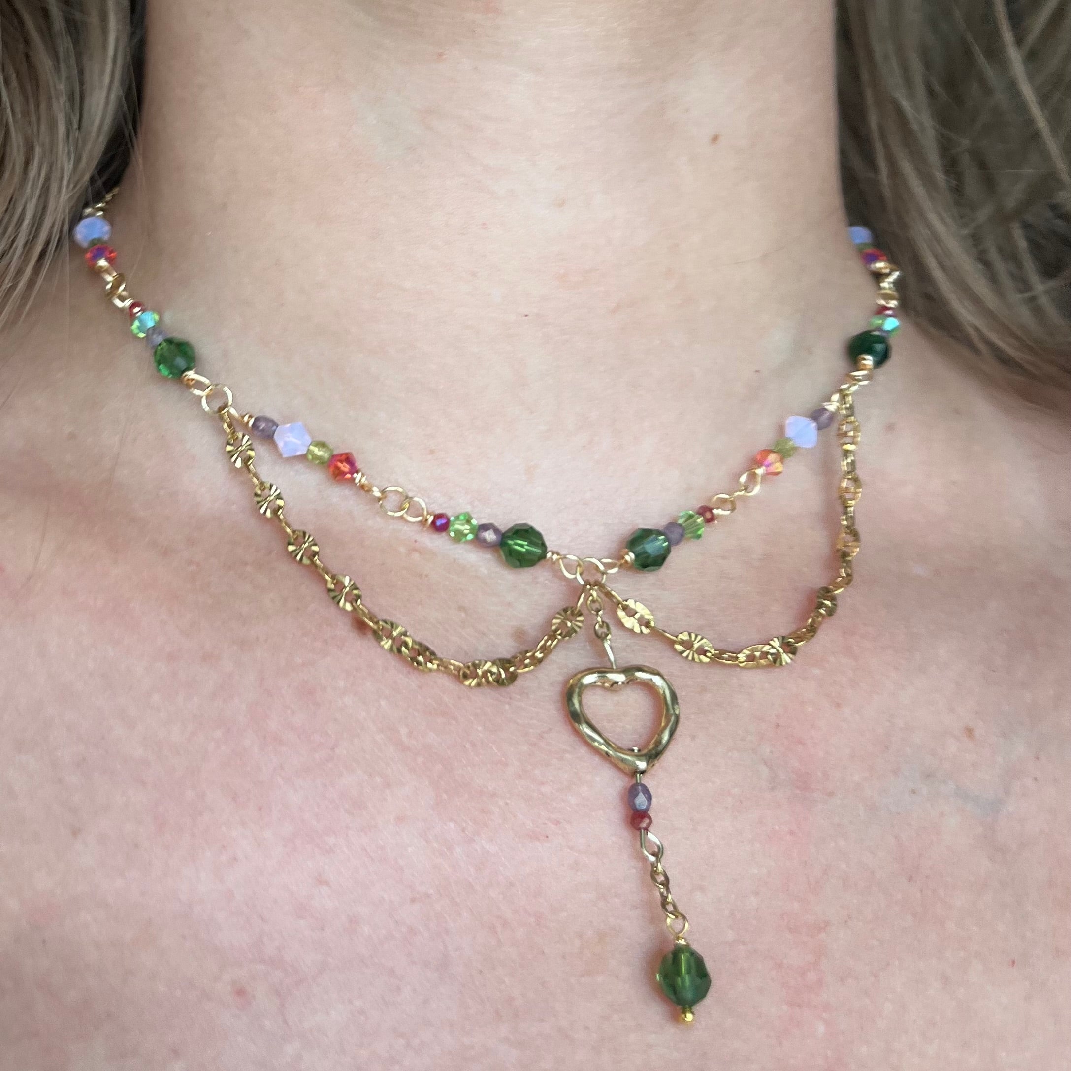 Watermelon Season Heart Necklace