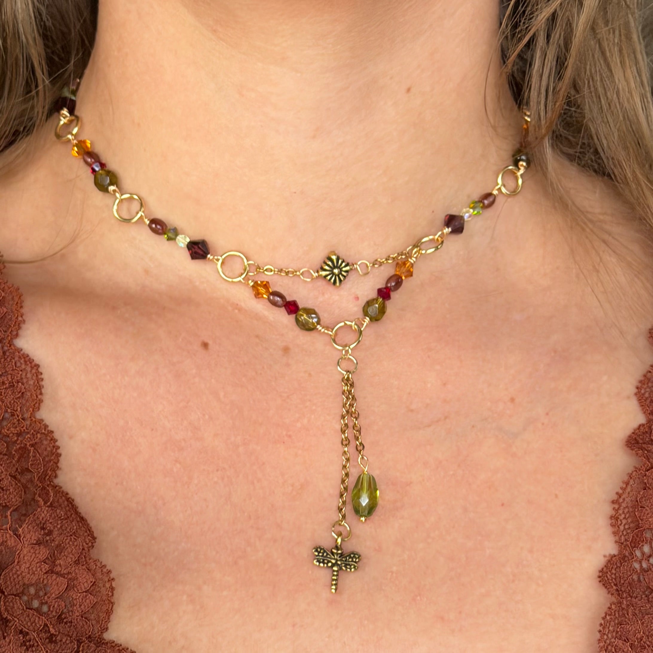 Dragonfly Dewdrop Necklace