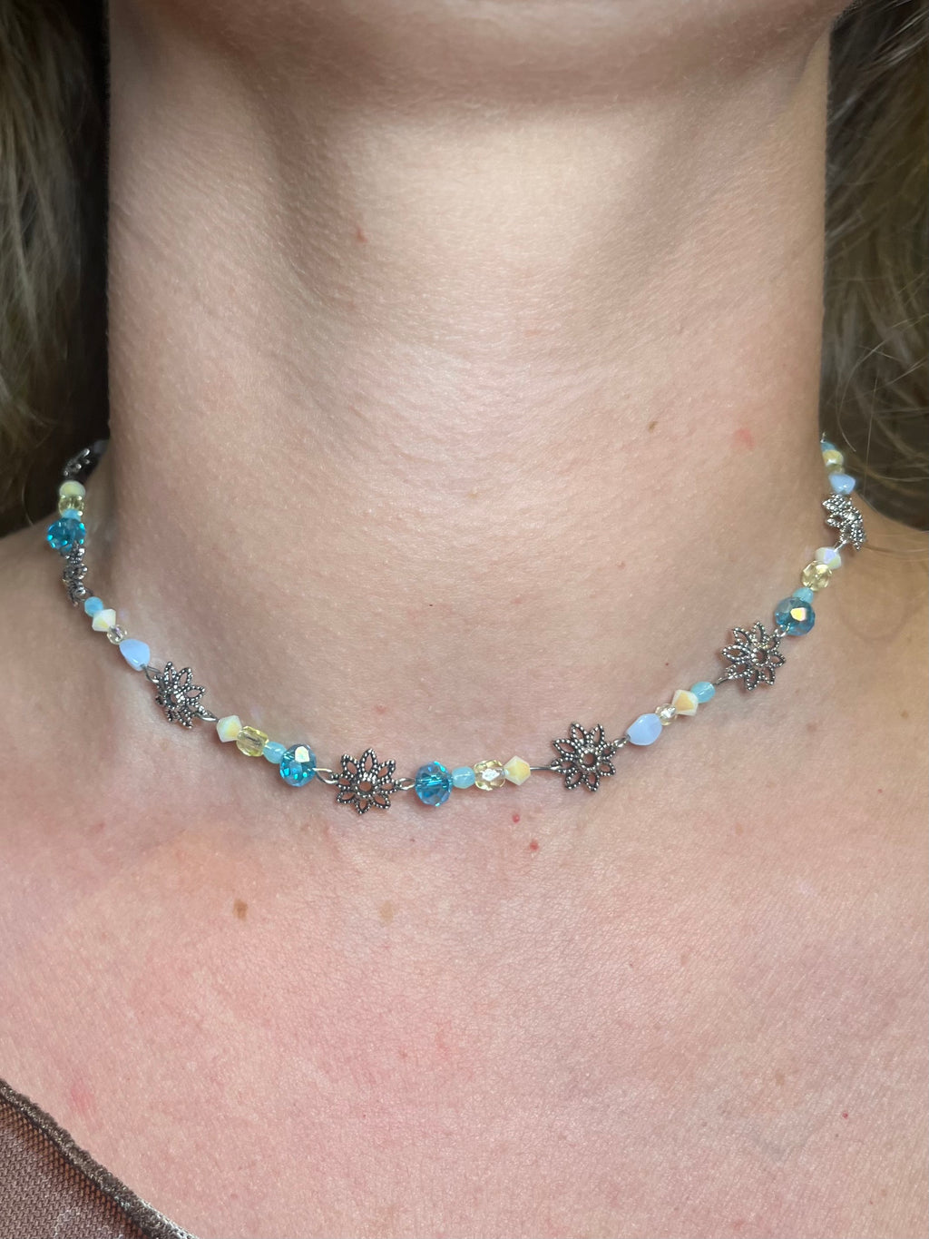 Lagoon Bloom Choker Necklace