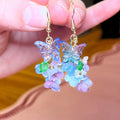 Stardust Petal Earrings: Butterfly Flower Cluster Earrings