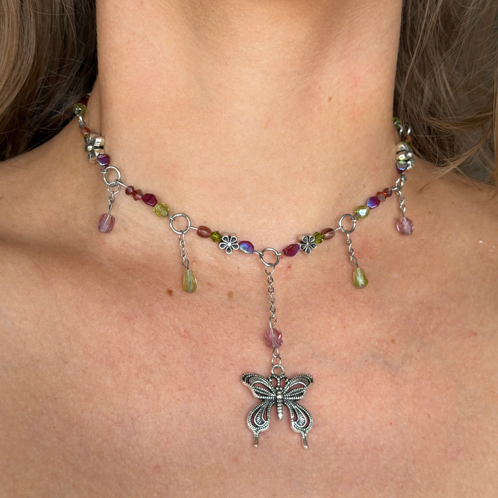 Glimmering Metamorphosis Butterfly Choker Necklace