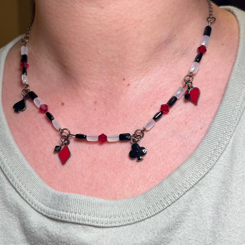 The Four Suits Red and Black Choker Necklace