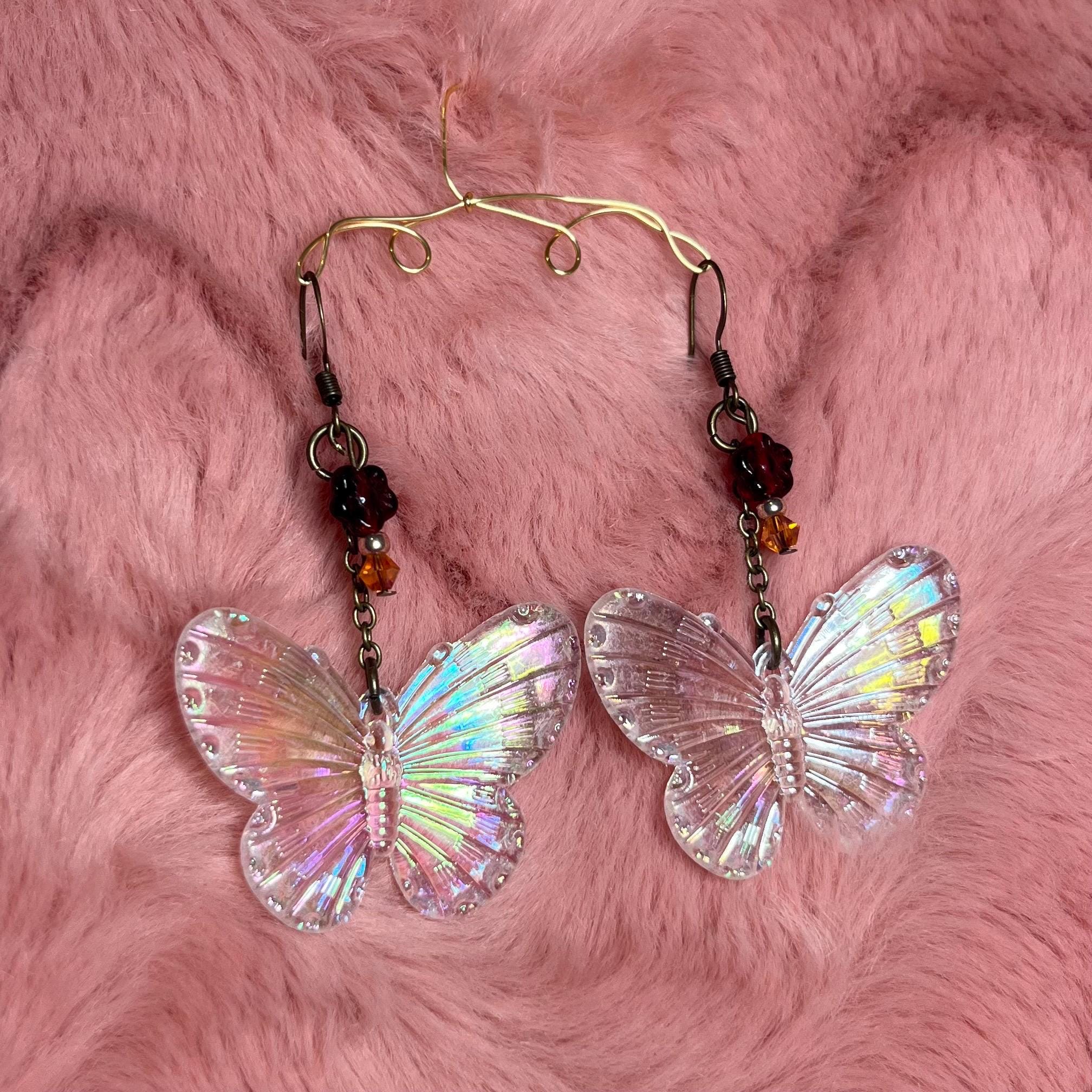 Iridescent Butterfly Dangle earrings