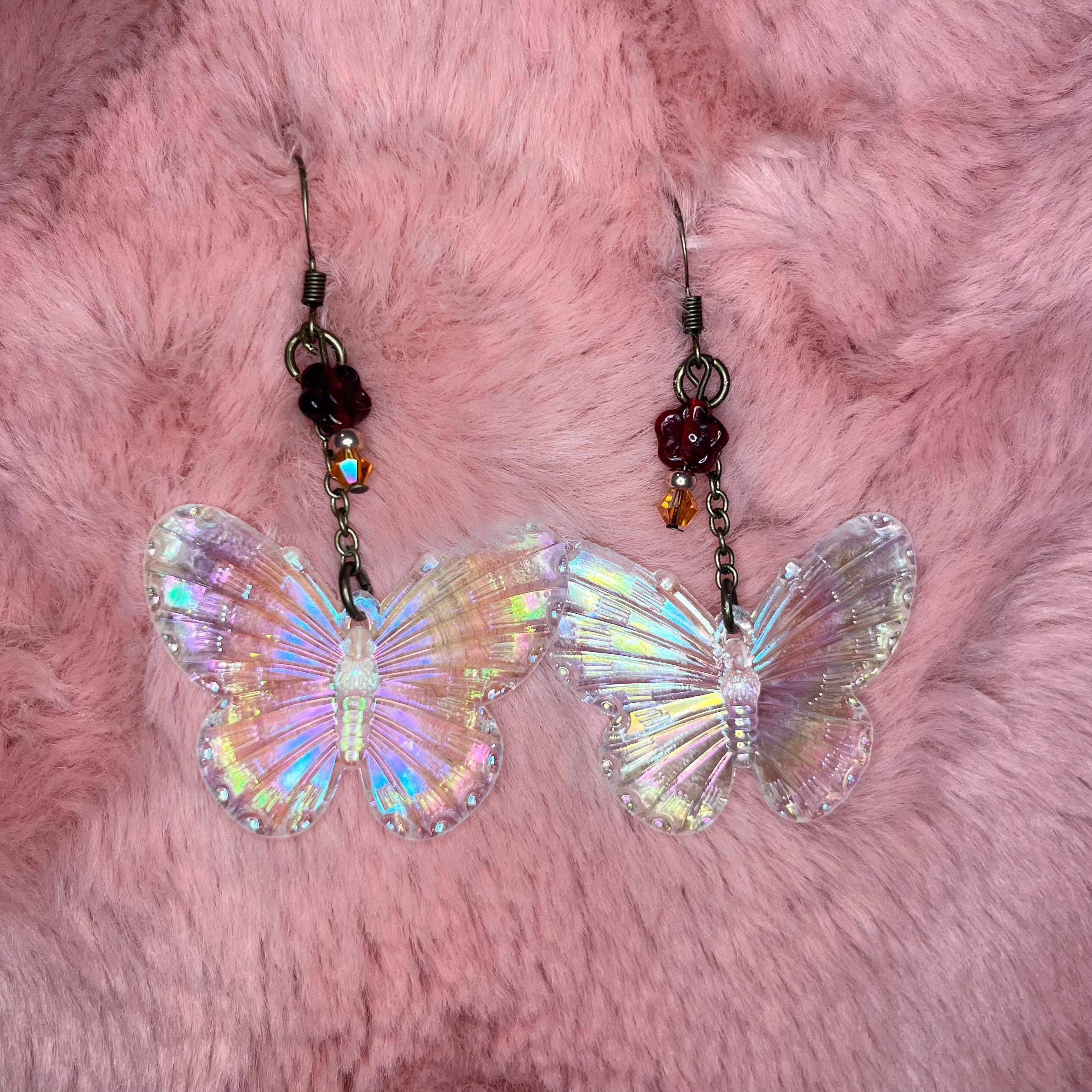 Iridescent Butterfly Dangle earrings