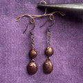 Coastal Copper Earrings: Bronze Sea Shell Dangle Earrings