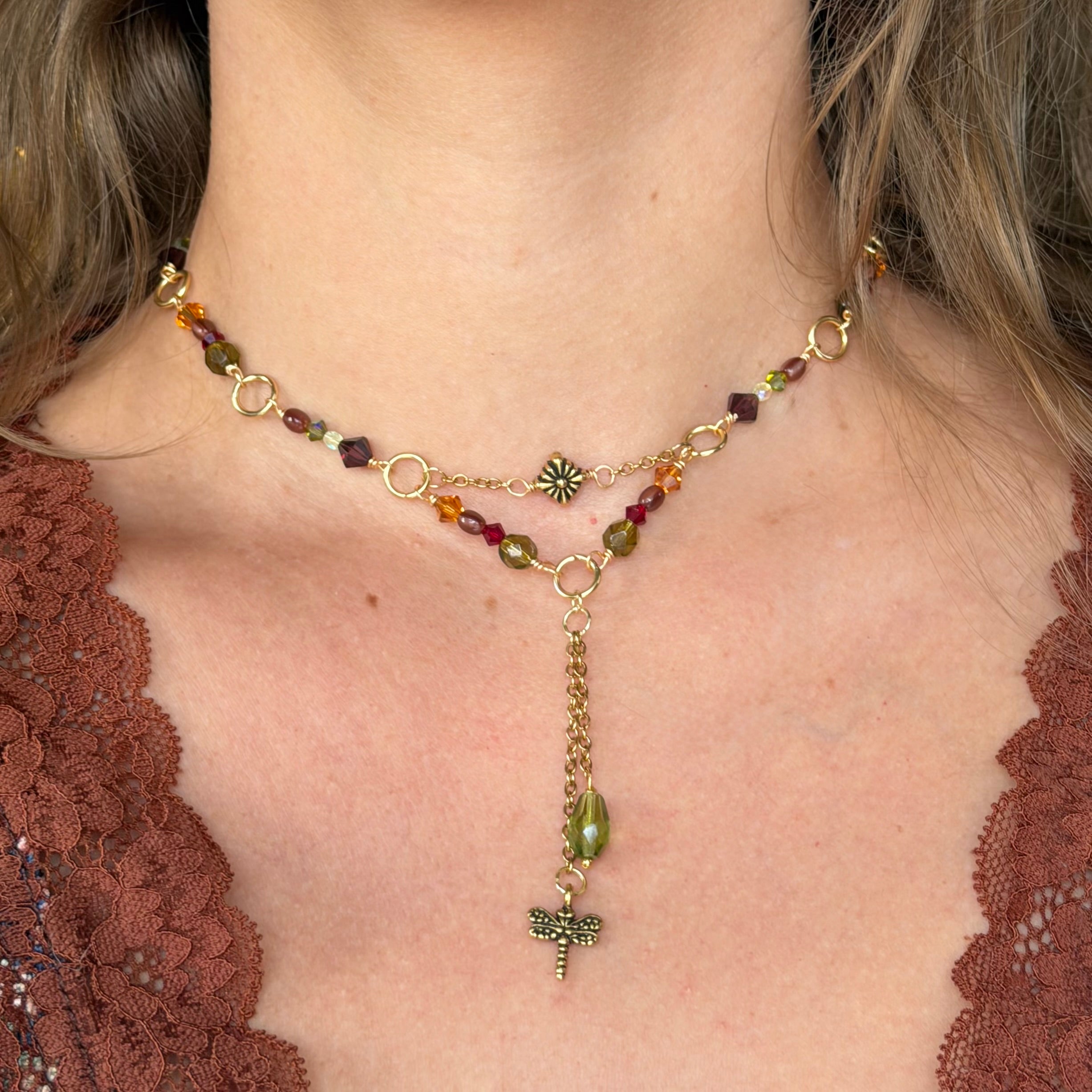 Dragonfly Dewdrop Necklace
