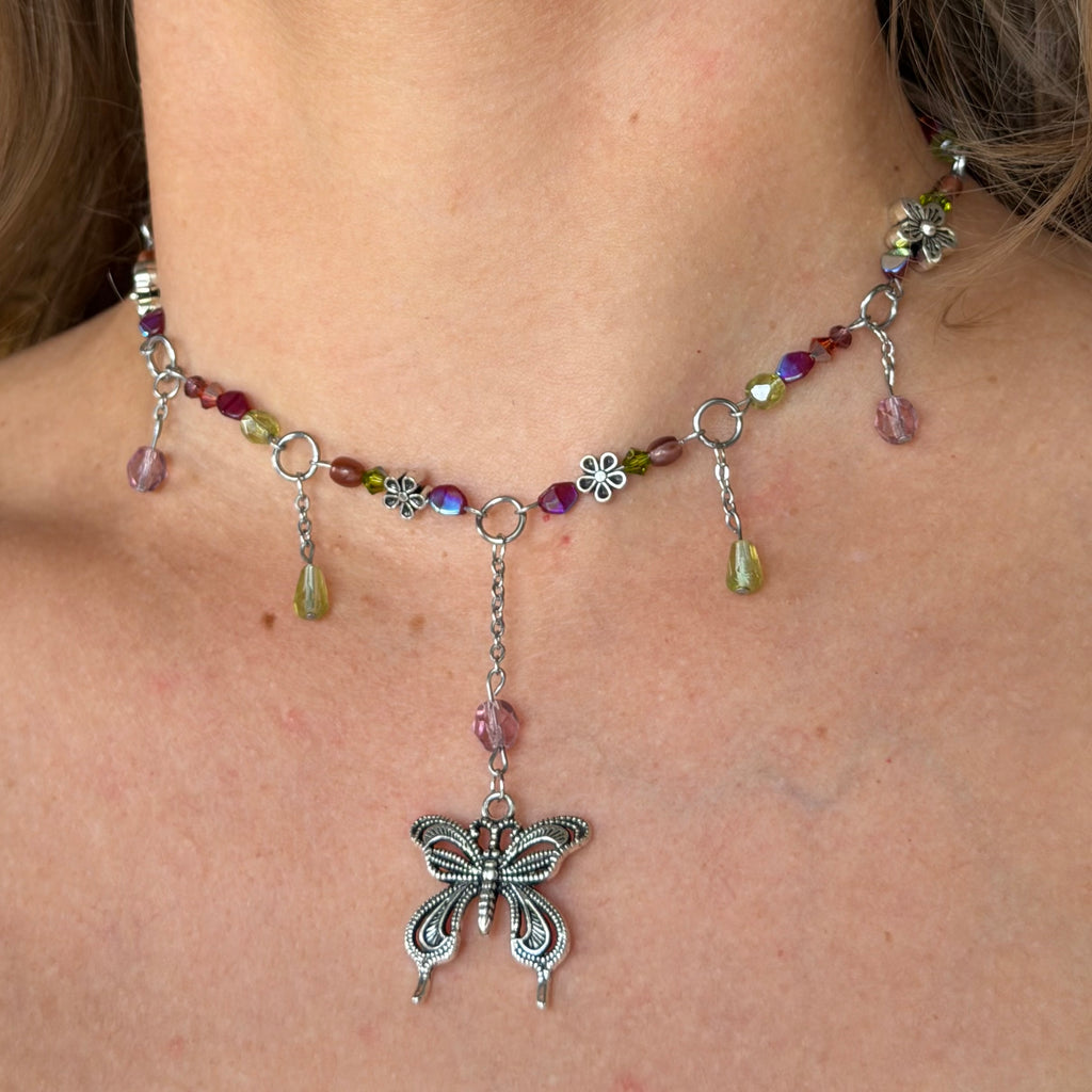 Glimmering Metamorphosis Butterfly Choker Necklace