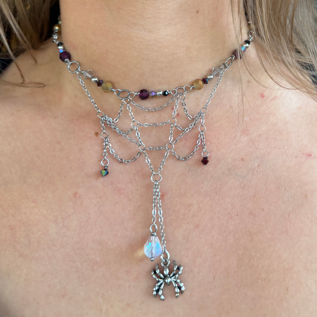 Spider Web Choker Necklace
