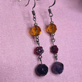 Moody Purple and Amber Earrings