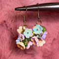 Soft Spring Earrings: Multicolored Flower Earrings