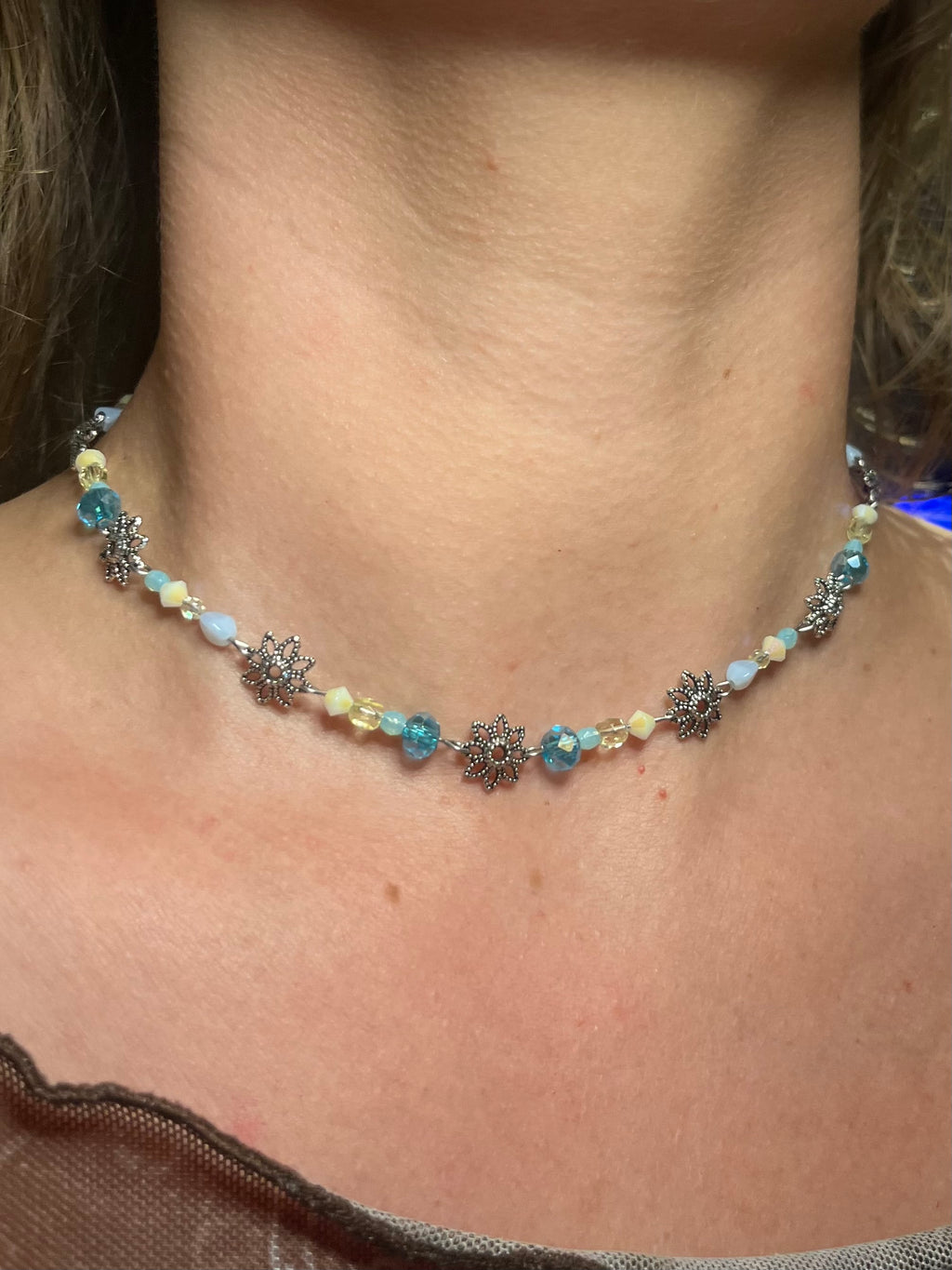 Lagoon Bloom Choker Necklace