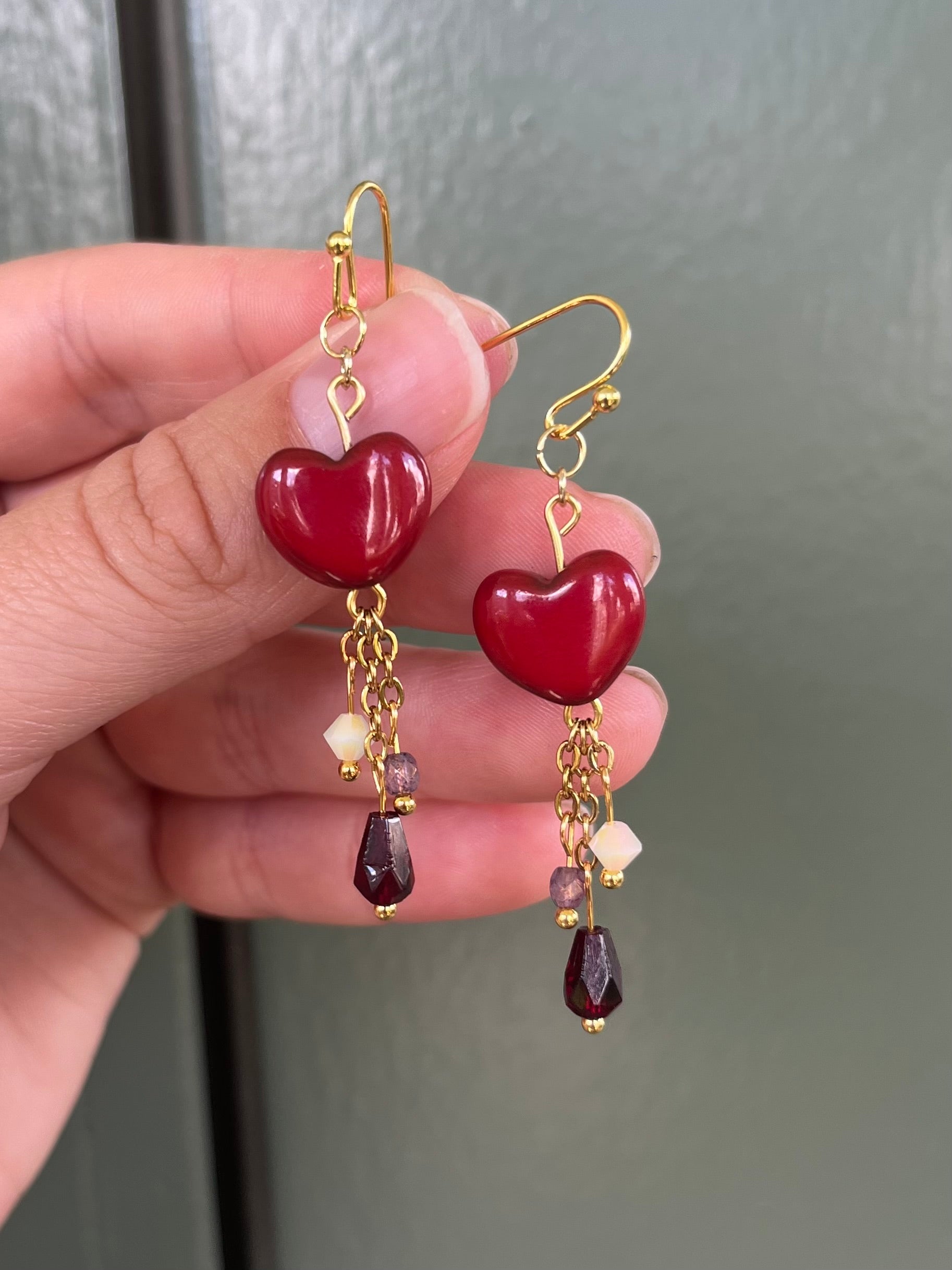Red Heartache Earrings