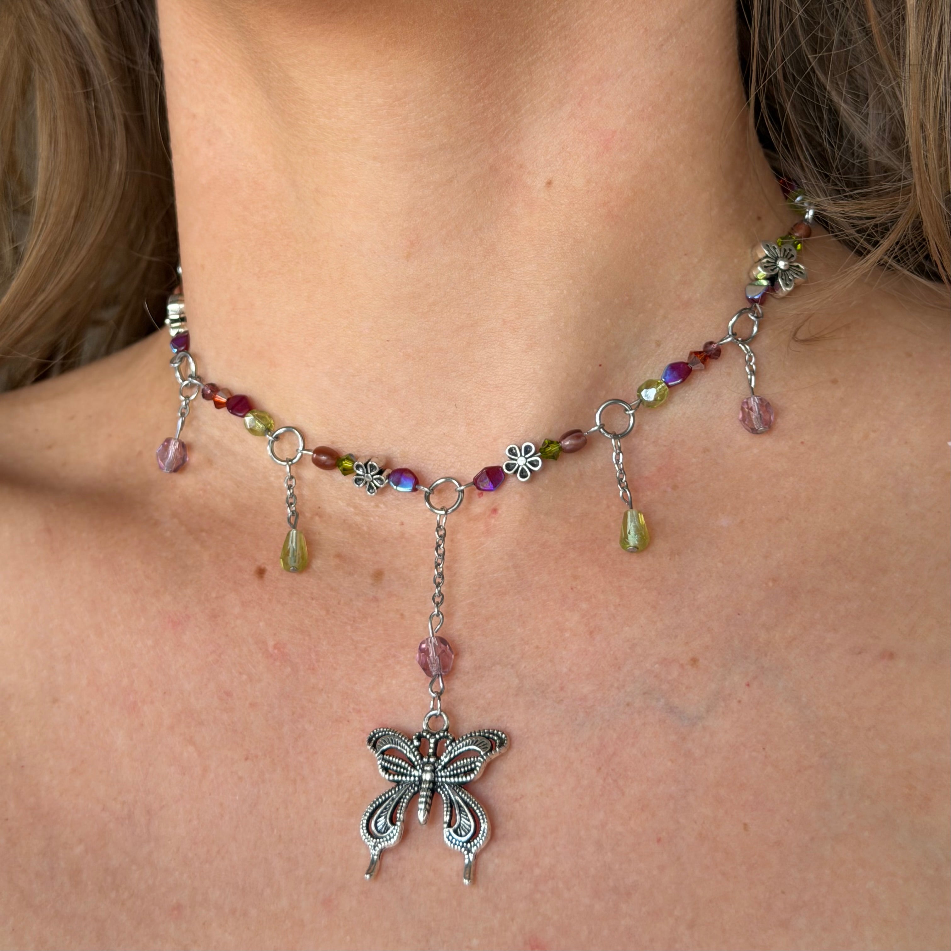 Glimmering Metamorphosis Butterfly Choker Necklace