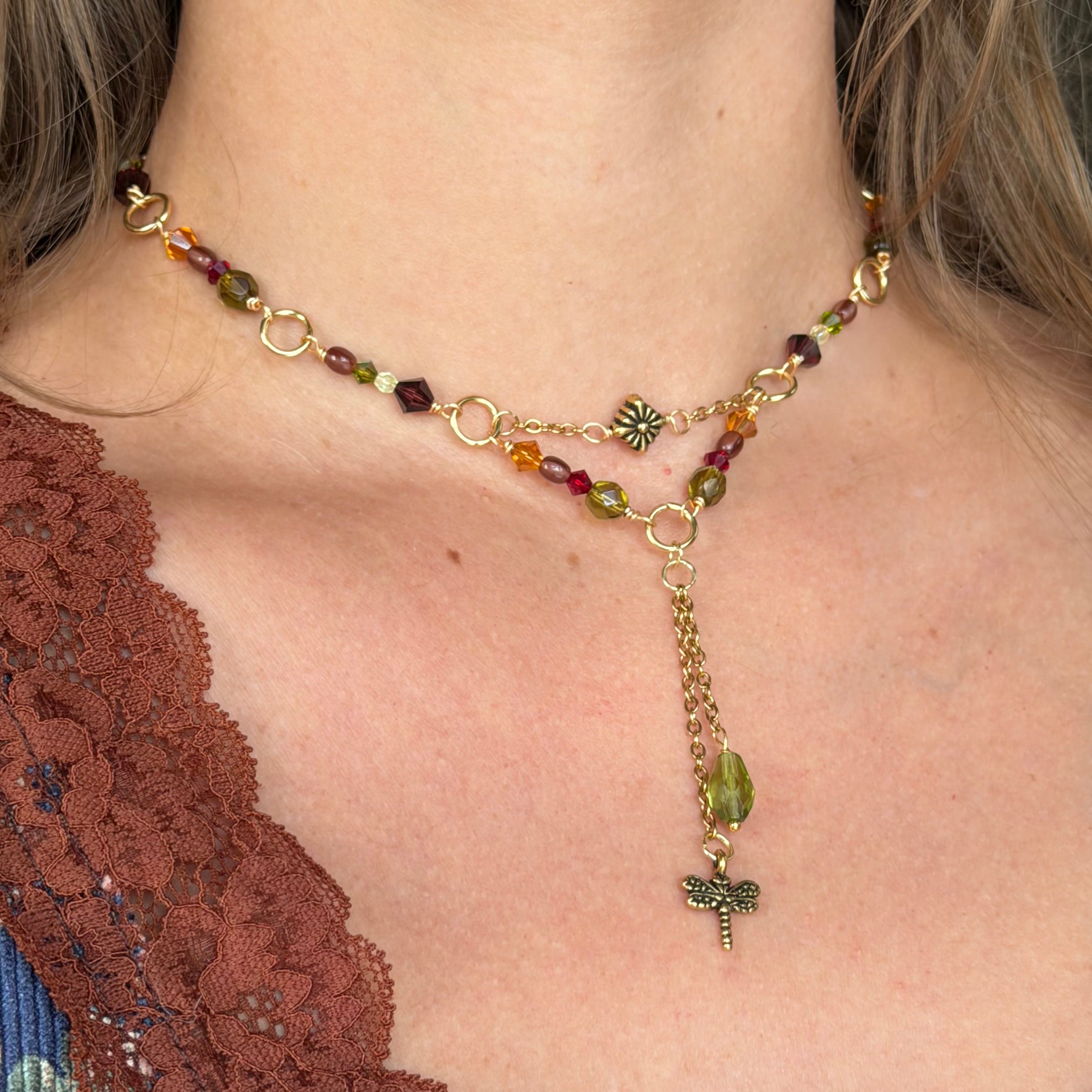 Dragonfly Dewdrop Necklace