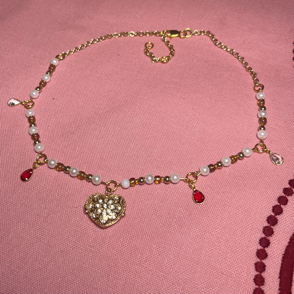 Heart Locket Choker Necklace
