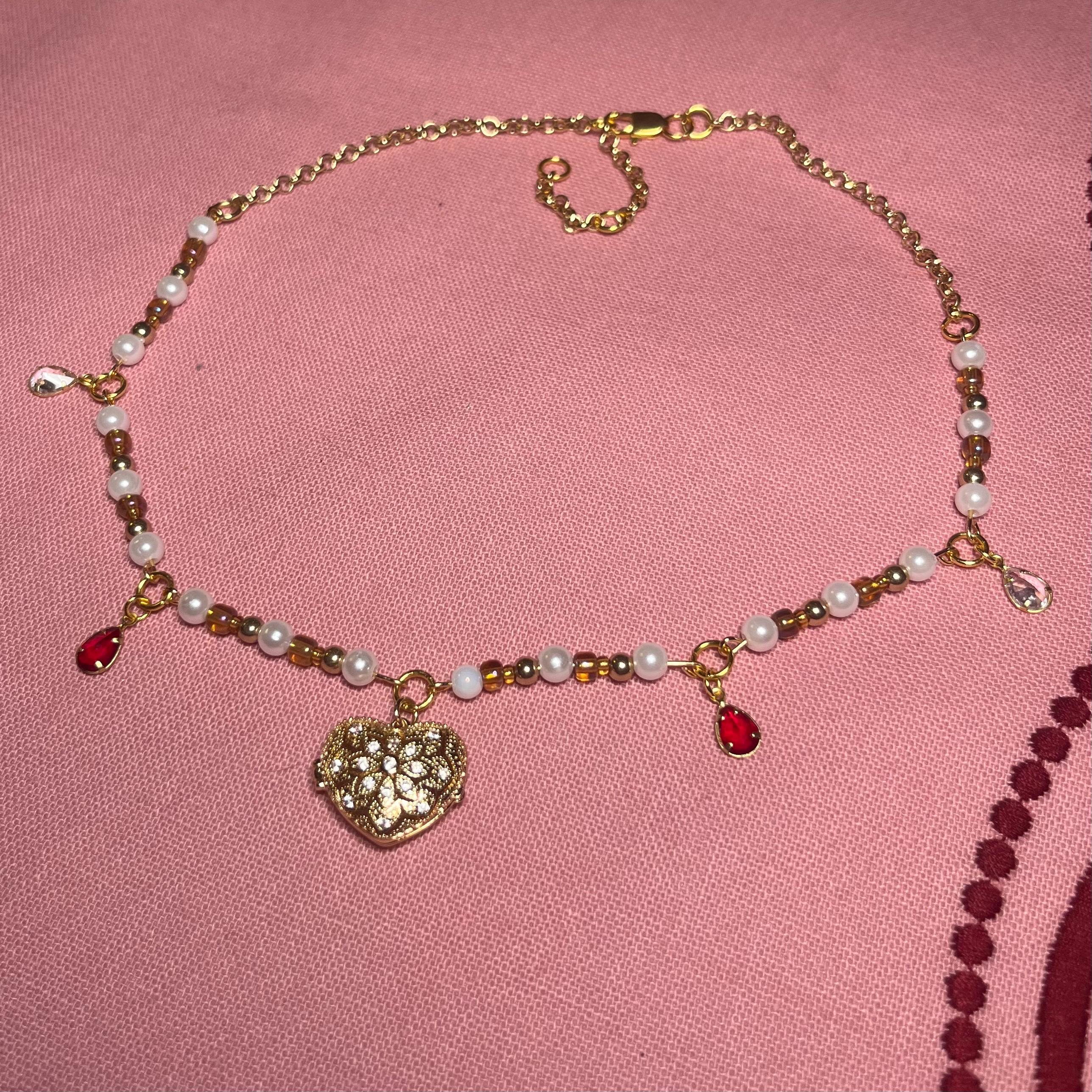 Heart Locket Choker Necklace