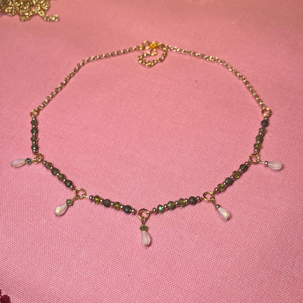 Emerald Dream Green and Gold Choker Necklace