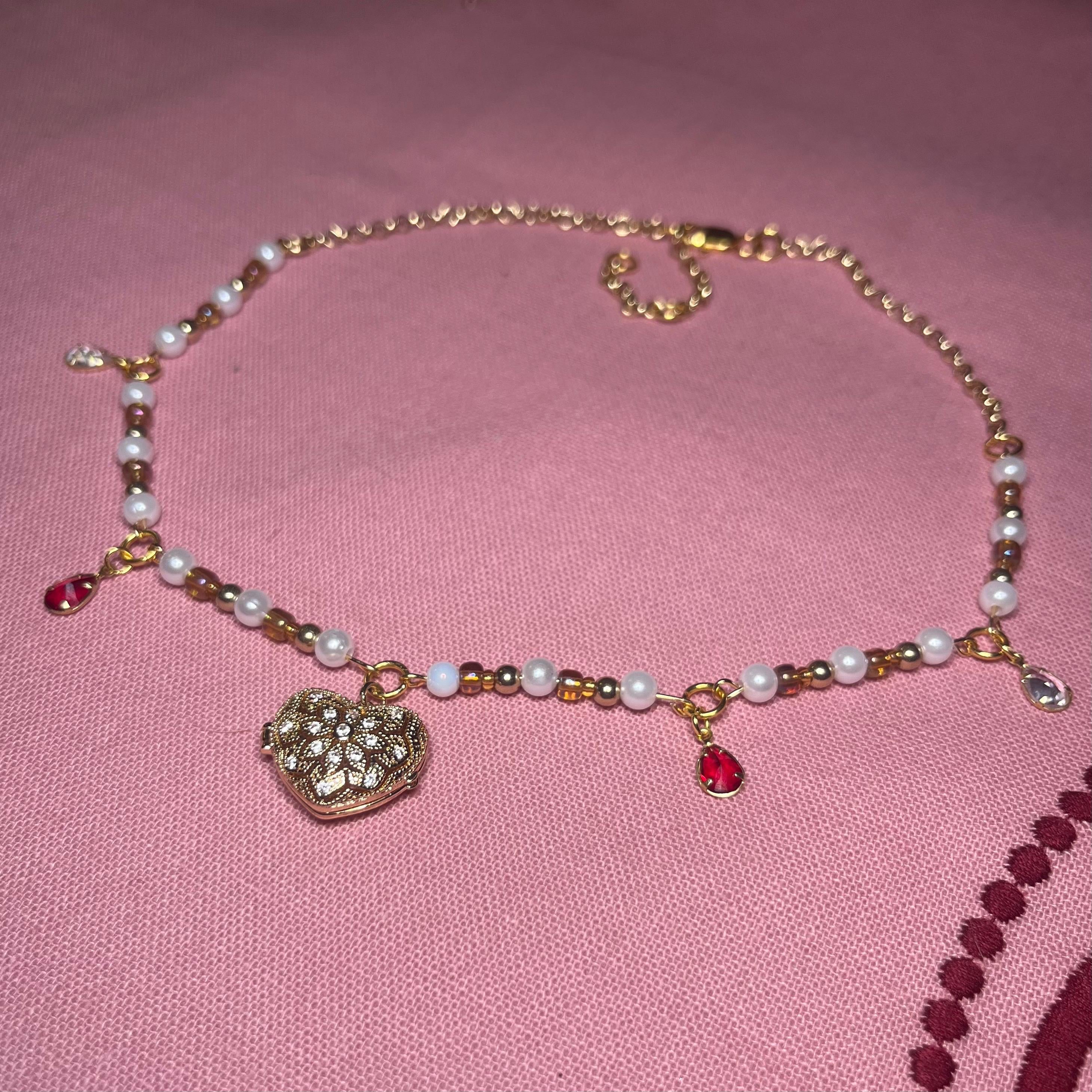Heart Locket Choker Necklace