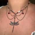 Dragonfly Dream: Silver and Purple Chain Necklace
