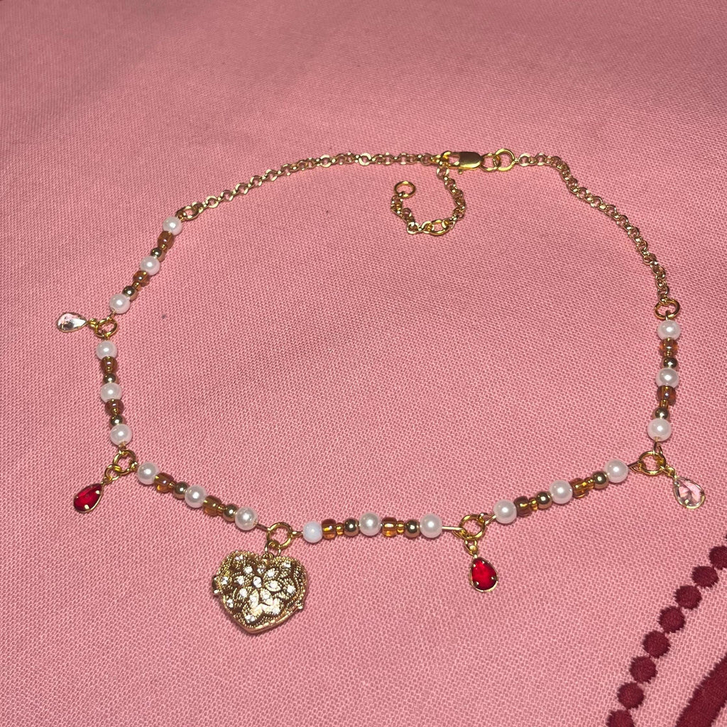 Heart Locket Choker Necklace