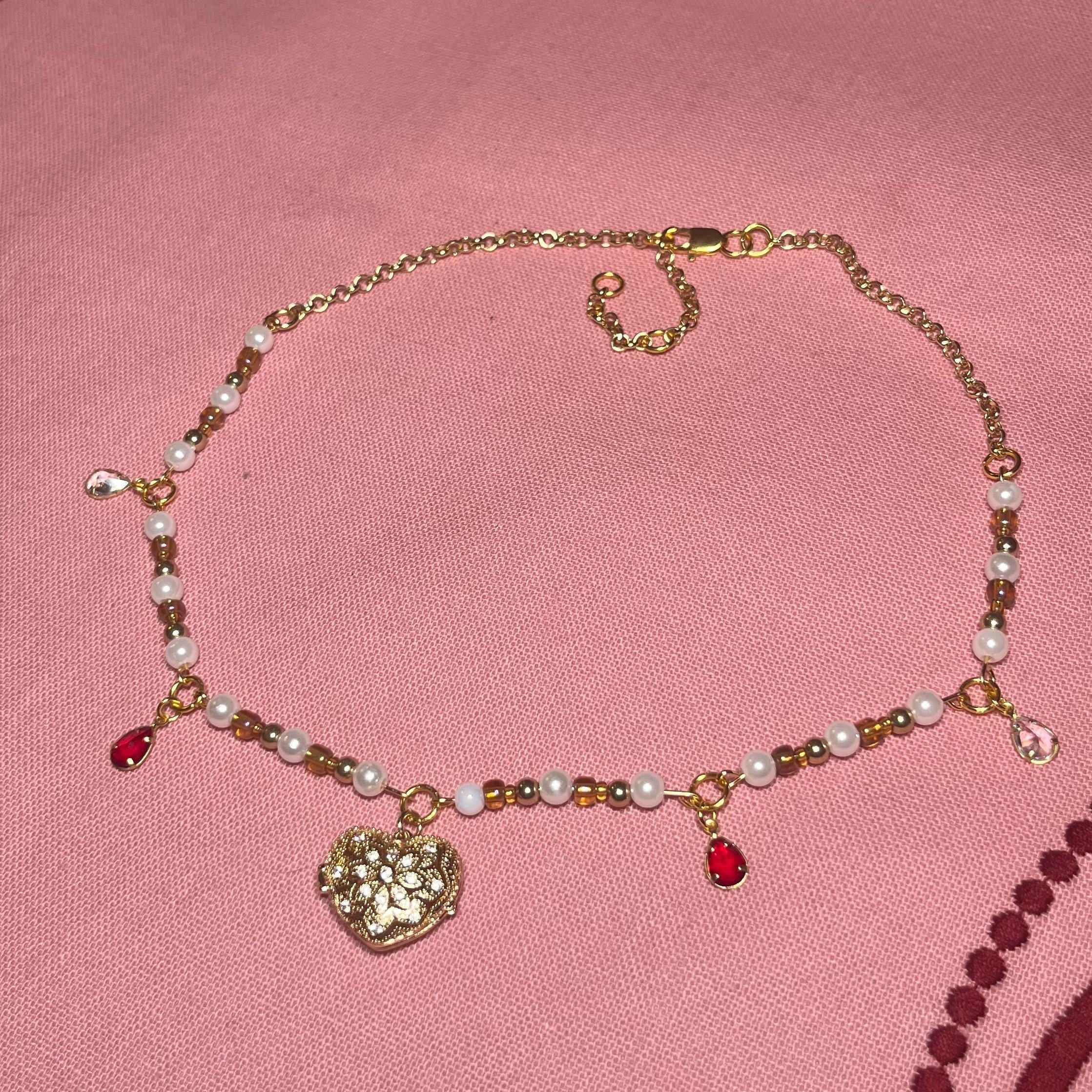 Heart Locket Choker Necklace