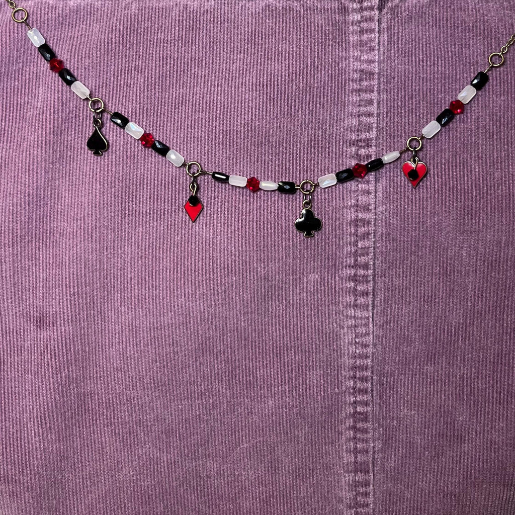 The Four Suits Red and Black Choker Necklace