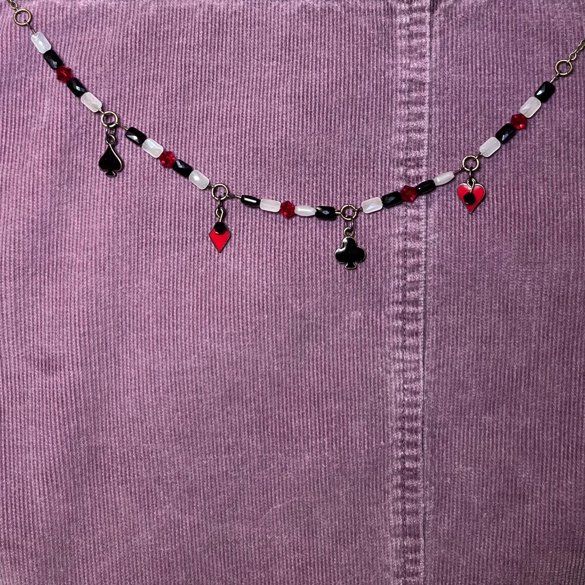 The Four Suits Red and Black Choker Necklace