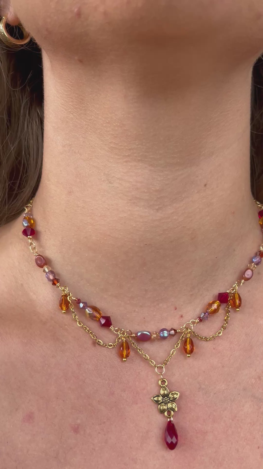 Amber Flower Fields Necklace