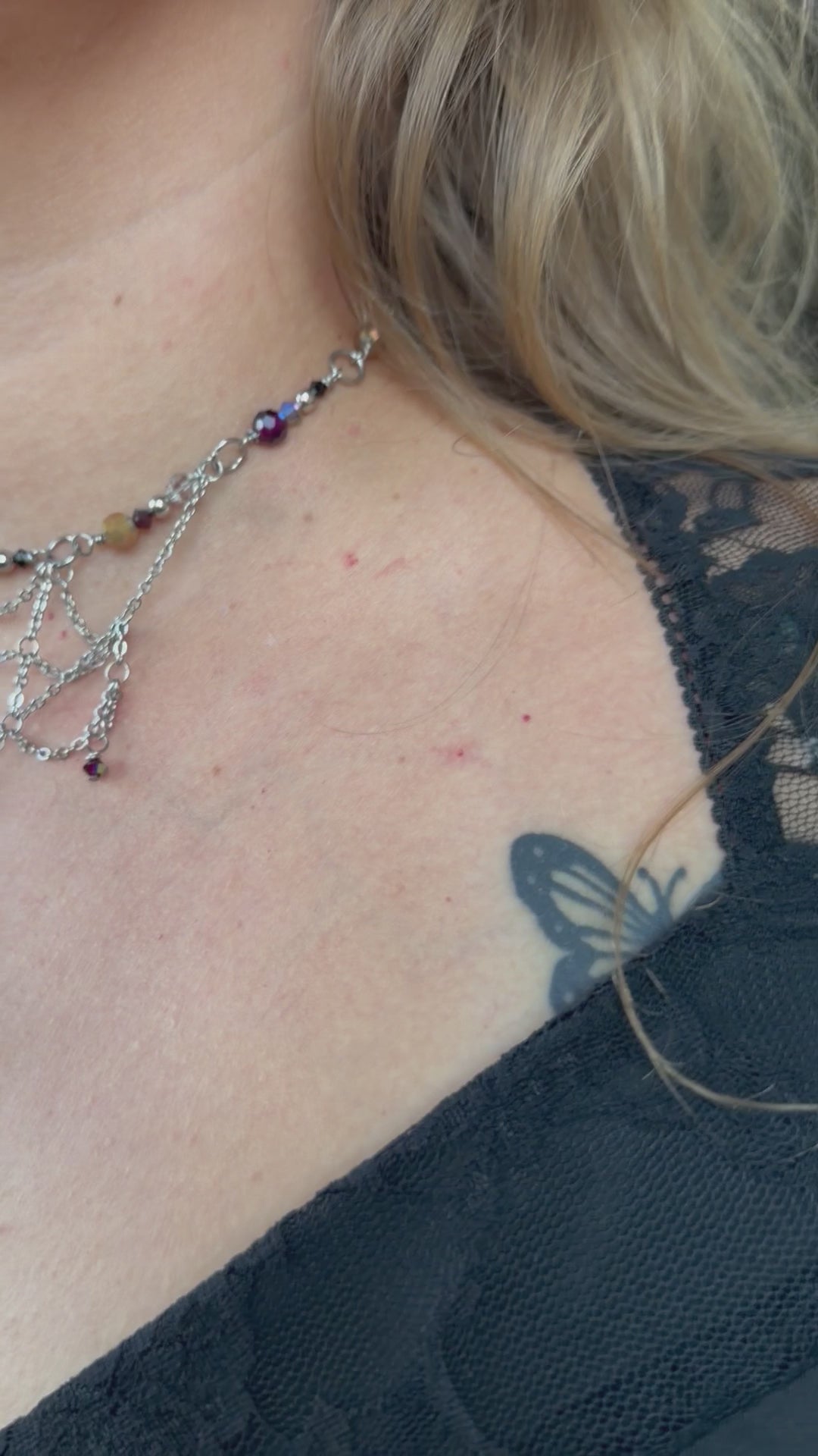 Spider Web Choker Necklace