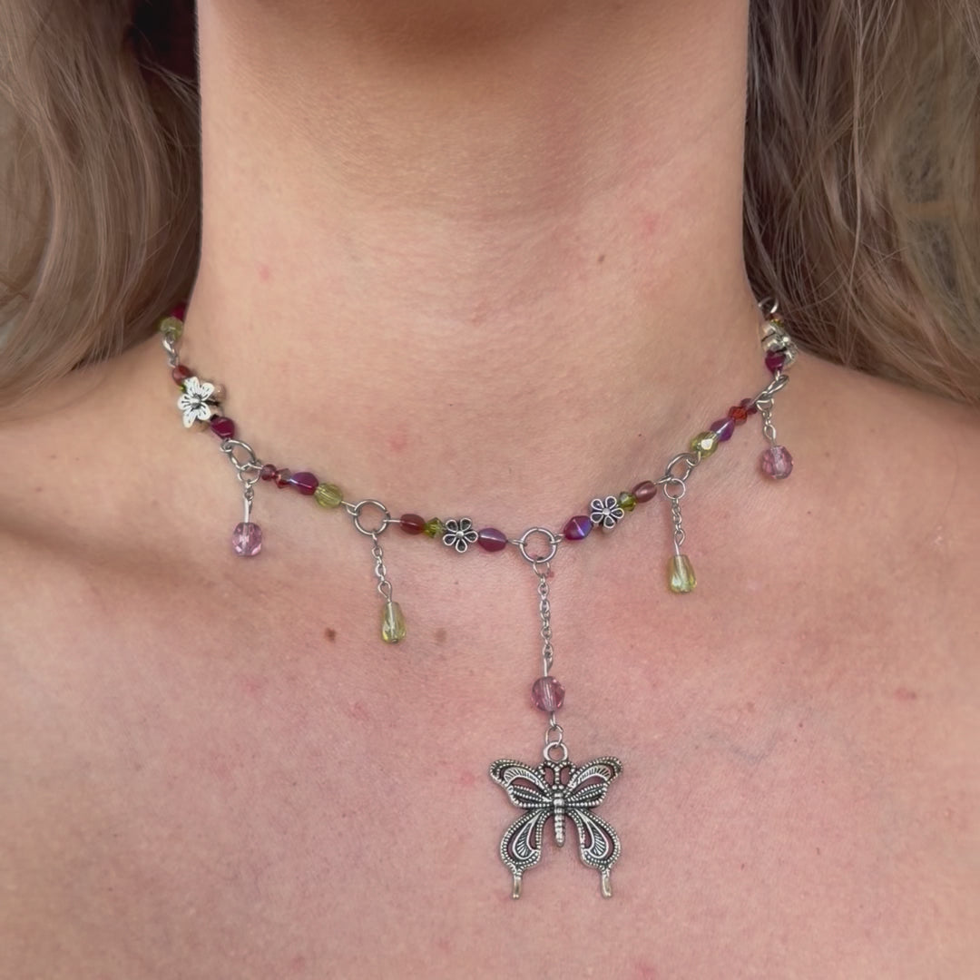 Glimmering Metamorphosis Butterfly Choker Necklace